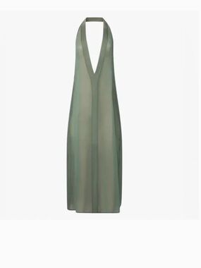 WeWoreWhat Green/Purple Plunge V-Neck Sheer Swim Coverup - Size XS